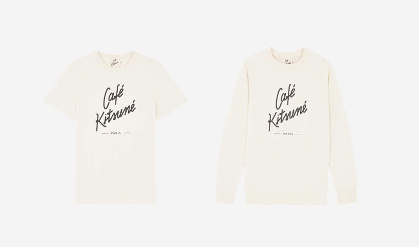 The Café Kitsuné コットン Tシャツ/コットンキルトのトレーナー
